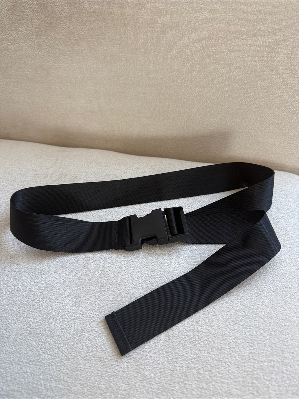 Classic Black Webbing Belt with Quick-Release Buckle